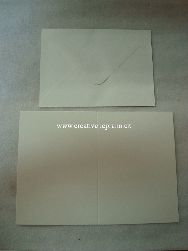 přání + obálka A6 - krém papír 240g/m2
